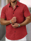 Coolum Men's Short Sleeve Linen Blend Shirt, view 26
