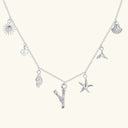 Noelle Initial Necklace with Sea Charms, view 58