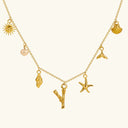 Noelle Initial Necklace with Sea Charms, view 32
