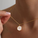 Cross Necklace for Women, 18K Gold Plated Cross Pendant, White or Blue