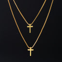 Cross Necklace for Women, Adjustable Gold Rectangular Cross Pendant
