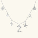 Noelle Initial Necklace with Sea Charms, view 59