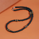 Hugo Men's Black Stone Bead Necklace