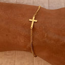 Duncan Men's Sideways Cross Chain Bracelet, view 8