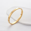 Clover Bangle Bracelet for Women, Stainless Steel, 18K Gold Plated or Silver