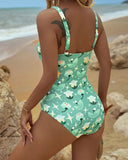 Dalia printed one piece swimsuit in tankini style, view 8