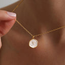 Cross Necklace for Women, 18K Gold Plated Cross Pendant, White or Blue