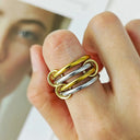 Georgie Two-Tone Gold Stacked Ring, view 4