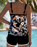 Callista sleeveless printed tankini swimsuit with U-neck, view 11