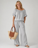 Elke knit two-piece set with drawstring waist, view 5
