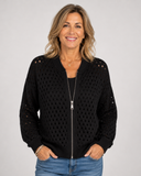 Lark zip-up knit cardigan for women with textured knit, view 5