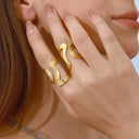 Alessia Twisted Gold Ring, view 2