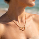 Adeline Gold Knot Heart Necklace, view 2