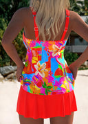 Alexis coral floral tankini swim dress, view 2