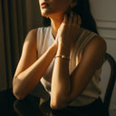 Leni Minimalist Gold Cuff Bangle, view 5