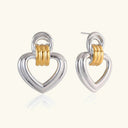 Alba Gold Heart Drop Earrings, view 9