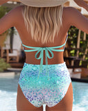 Asha printed bikini set with bra style top, view 8