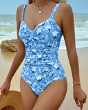 Dalia printed one piece swimsuit in tankini style, view 12