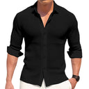 Currumbin Men's Cotton Linen Slim Fit Shirt, view 4