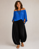Lexi off-shoulder two-piece set with split sleeves and palazzo pants, view 4
