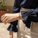 Nadia Gold Link Chain Bracelet, view 4