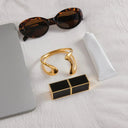 Wynne Sculpted Gold Bangle, view 4