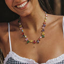 Jolie Multicolour Gold Necklace, view 4