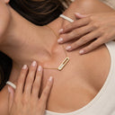 Nerys Sculpted Gold Pendant Necklace, view 5