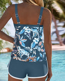 Callista sleeveless printed tankini swimsuit with U-neck, view 5
