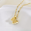 Butterfly Pendant Necklace for Women, Stainless Steel, Gold, Silver or Rose Gold