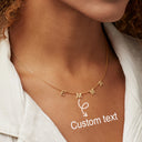 Letter Name Necklace, Custom Name in Spaced Gold Letters on a Chain, 1 to 10 Letters