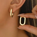 Geometric Hoop Earrings for Women, 3D Gold or Silver Hoops