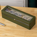 Emilia 6 Compartment Watch Organiser Box with Clear Lid, view 9