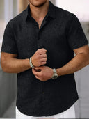 Coolum Men's Short Sleeve Linen Blend Shirt, view 38