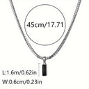1pc Sleek Silvery Necklace - Fashionable Snake Chain Design for Men