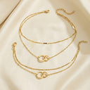 Interlocking Hoop Necklace and Bracelet Set, Layered Jewellery Set, Gold or Silver