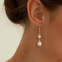 Pearl Teardrop Earrings for Women, Faux Pearl Drop Earrings, Gold