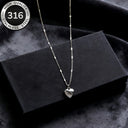 Heart Necklace for Women, 316 Stainless Steel, Hypoallergenic, Gold or Silver