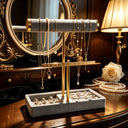 Etta Double-Layer Jewellery Stand with Ring Tray, view 5