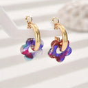 Clover Flower Earrings for Women, Lucky Flower Earrings, 18K Gold Plated