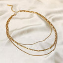 Cassandra Triple Layered Chain Necklace, view 12