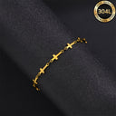 Cross Chain Bracelet for Women, 304L Stainless Steel, 18K Gold Plated or Steel