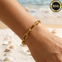 Paperclip Chain Bracelet, 304L Stainless Steel, 18K Gold Plated or Silver