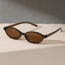 Capri oval sunglasses with a retro frame and tinted lenses, view 2