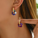 Clover Flower Earrings for Women, Lucky Flower Earrings, 18K Gold Plated