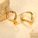 Twisted Hoop Earrings, 304 Stainless Steel, Gold, Unisex