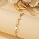 Heart Tennis Bracelet for Women, 14K Gold Plated, Adjustable