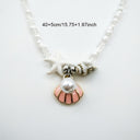 Shell and Pearl Bead Choker Necklace, White Boho Seed Bead Choker for Women