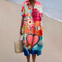 Madilynn Coastal Heart & Floral Art Dress