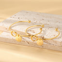 Initial Bangle A to Z for Women, Knotted Open Bangle, 18K Gold Plated